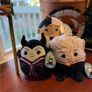 NWT Disney Villains Squishmallows 8” Set - Maleficent, Ursula & Cruella